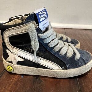 Golden Goose Toddler Shoes- Denim Slide Sneakers | Denim blue